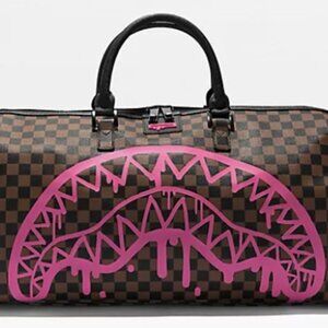 NWT Rare Sprayground Pink Drip Graffiti Duffle Tote Bag